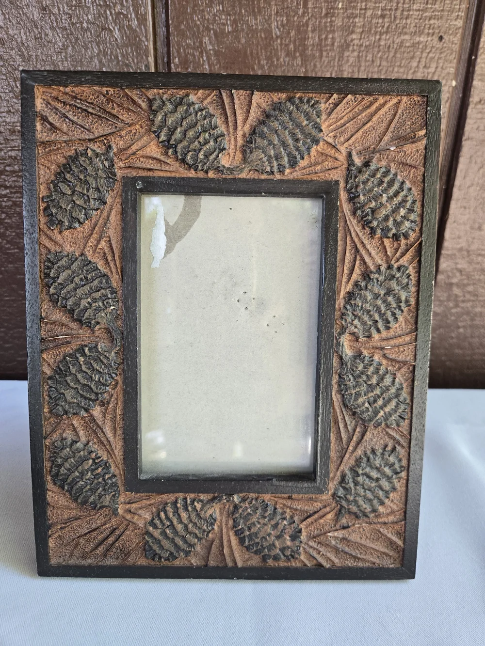 Pinecone Embossed Accent Wood Picture Frame